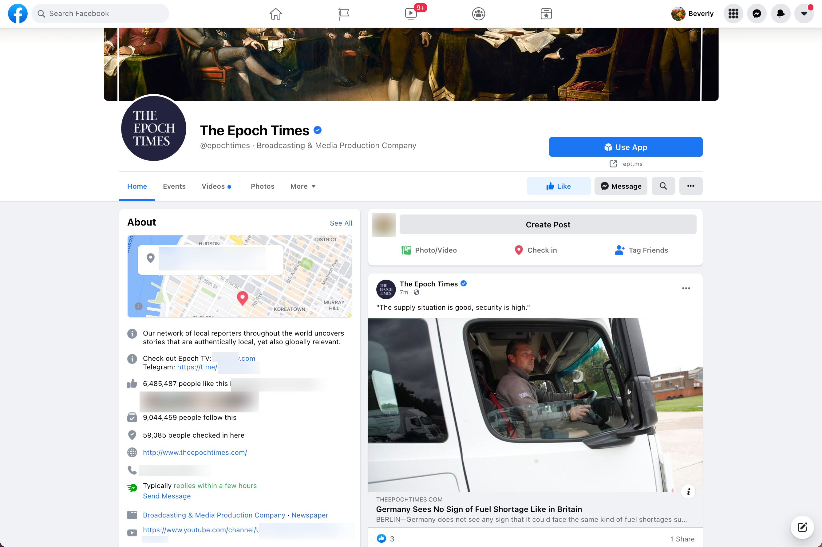 image of facebook page