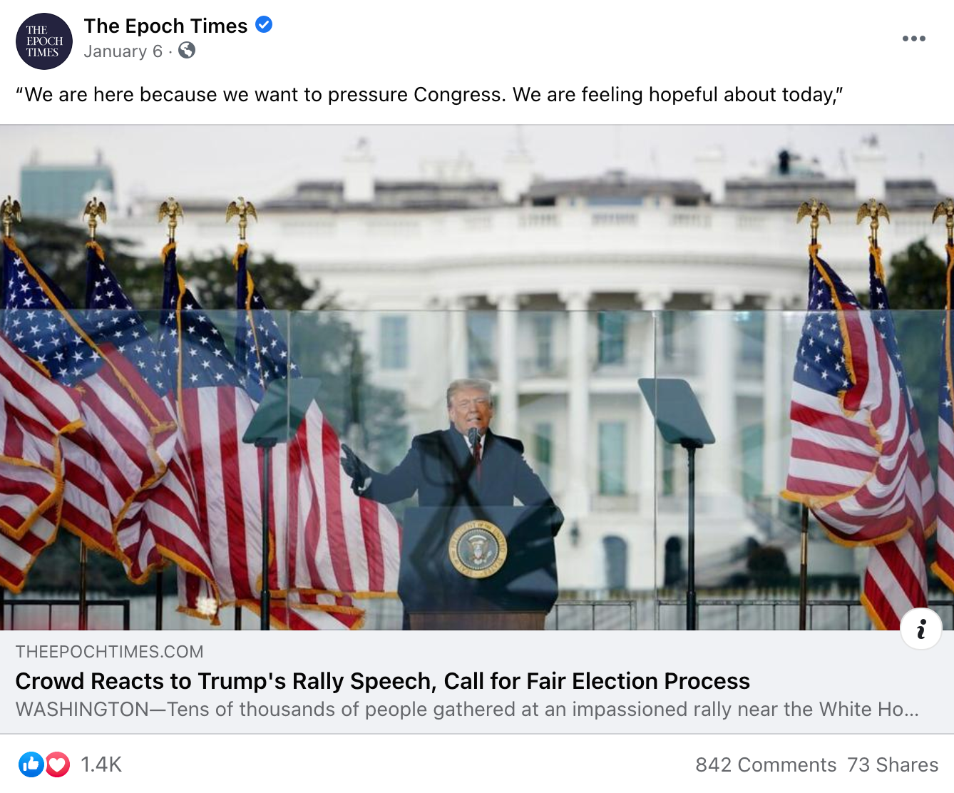 image of facebook post