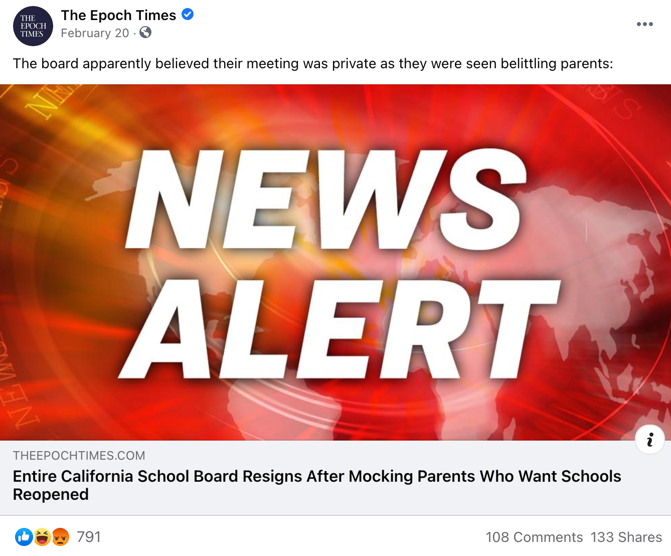 image of facebook post