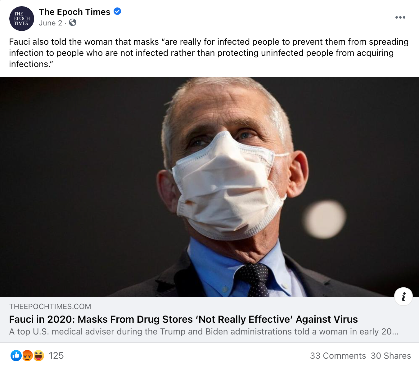 image of facebook post