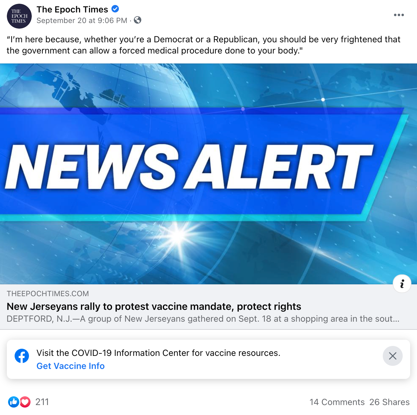 image of facebook post