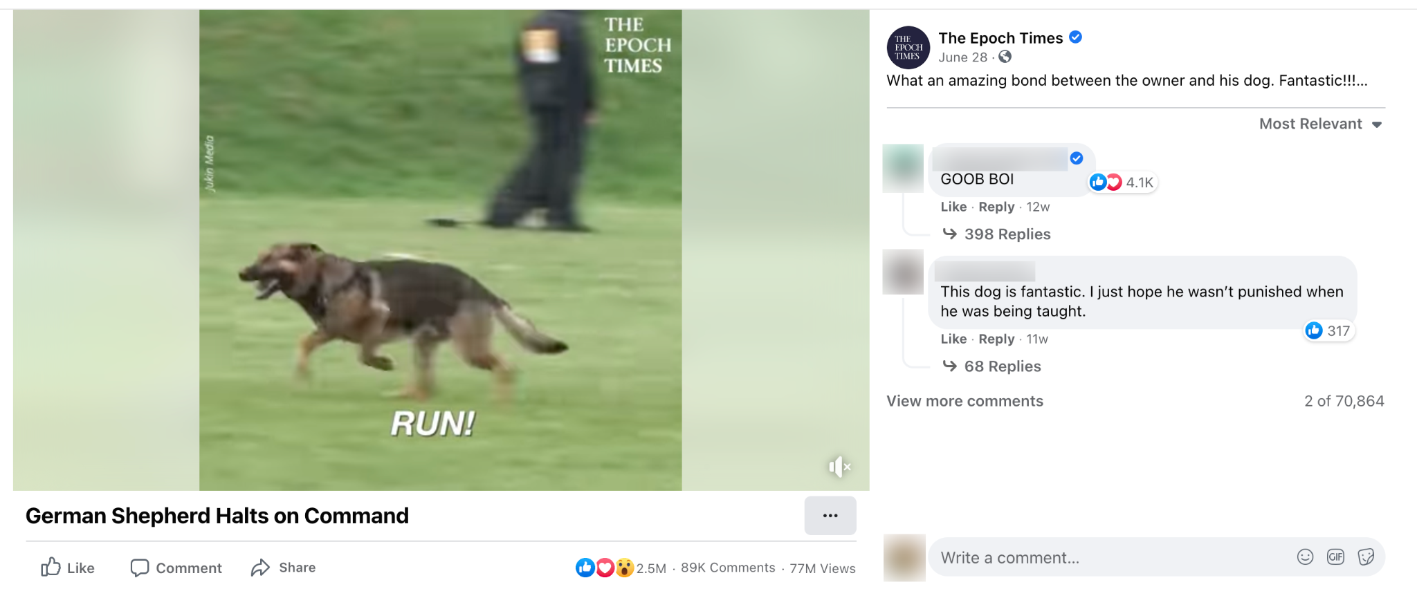 image of facebook post