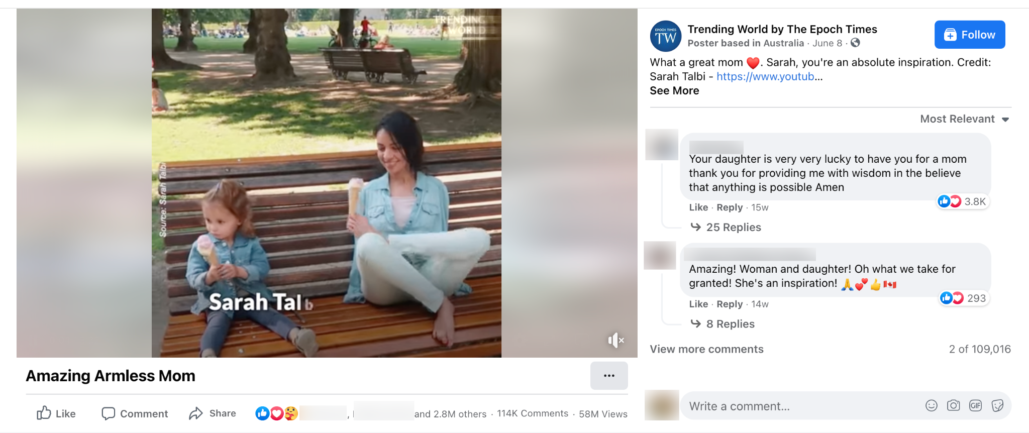 image of facebook post