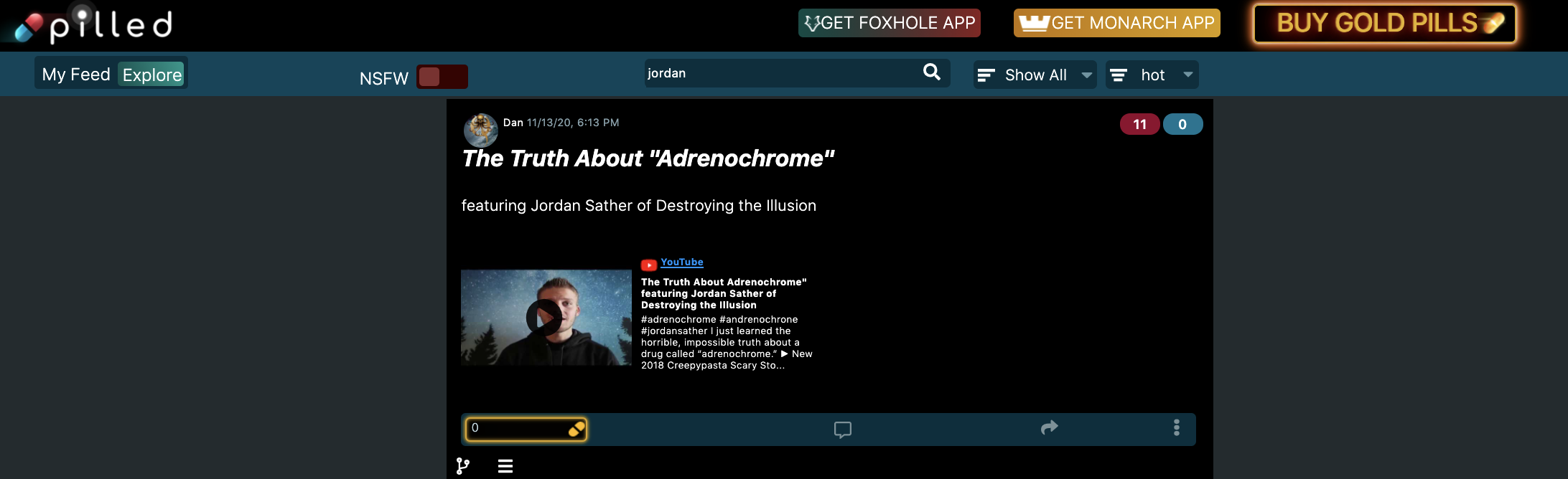 Pilled.net adrenochrome