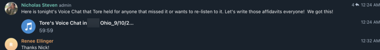 Tore Ohio group audio chat
