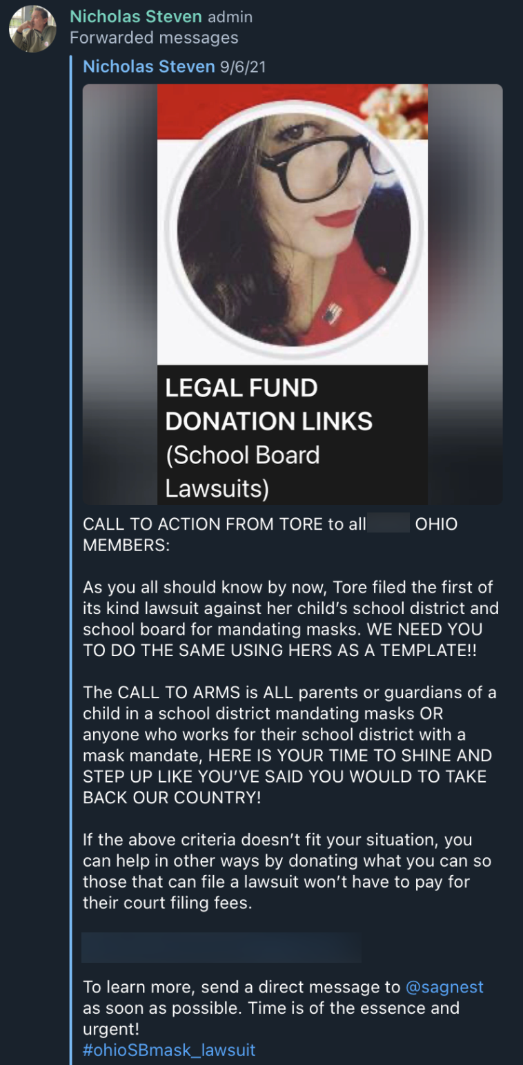 Tore donate Ohio group