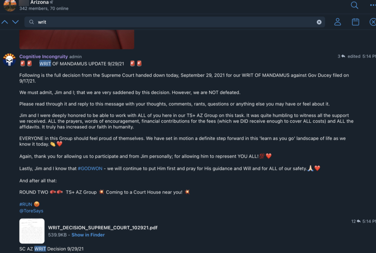 Arizona Tore group admin post6