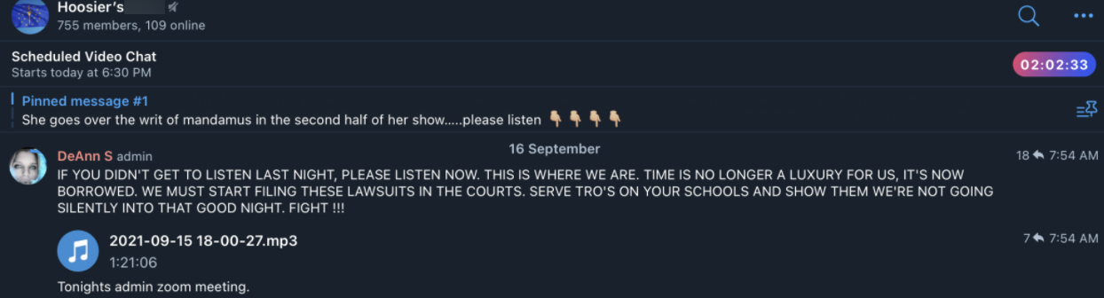 Indiana Tore group attorney audio recording