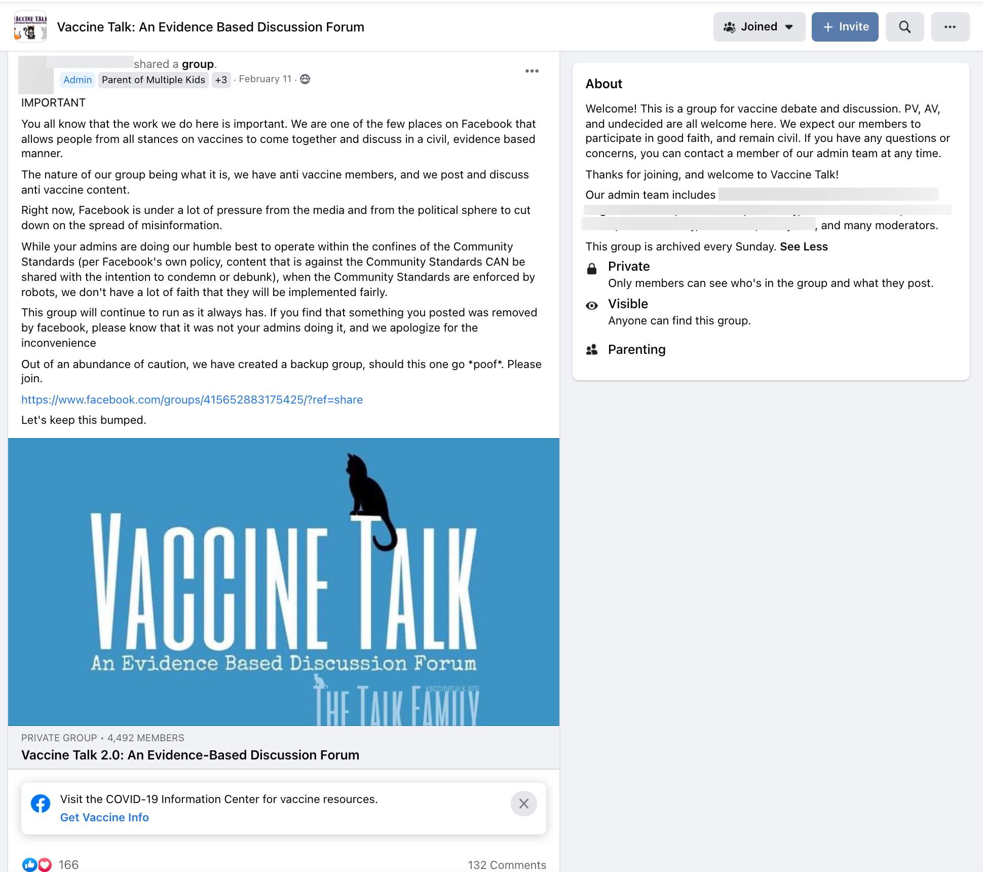 image of facebook post
