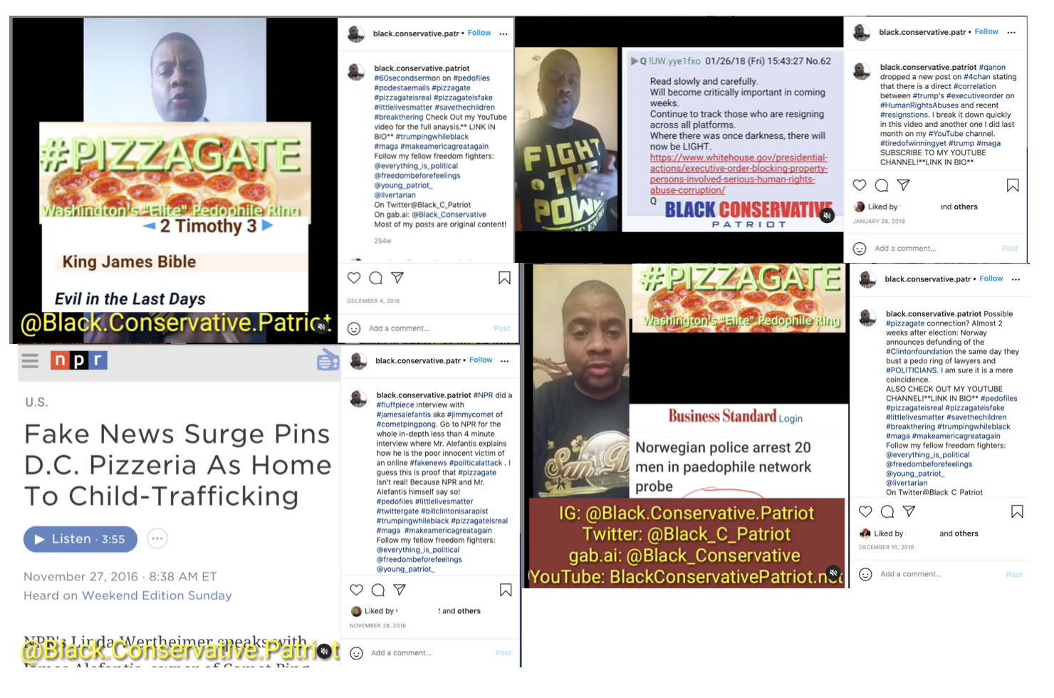 BCP Pizzagate/QAnon Instagram 