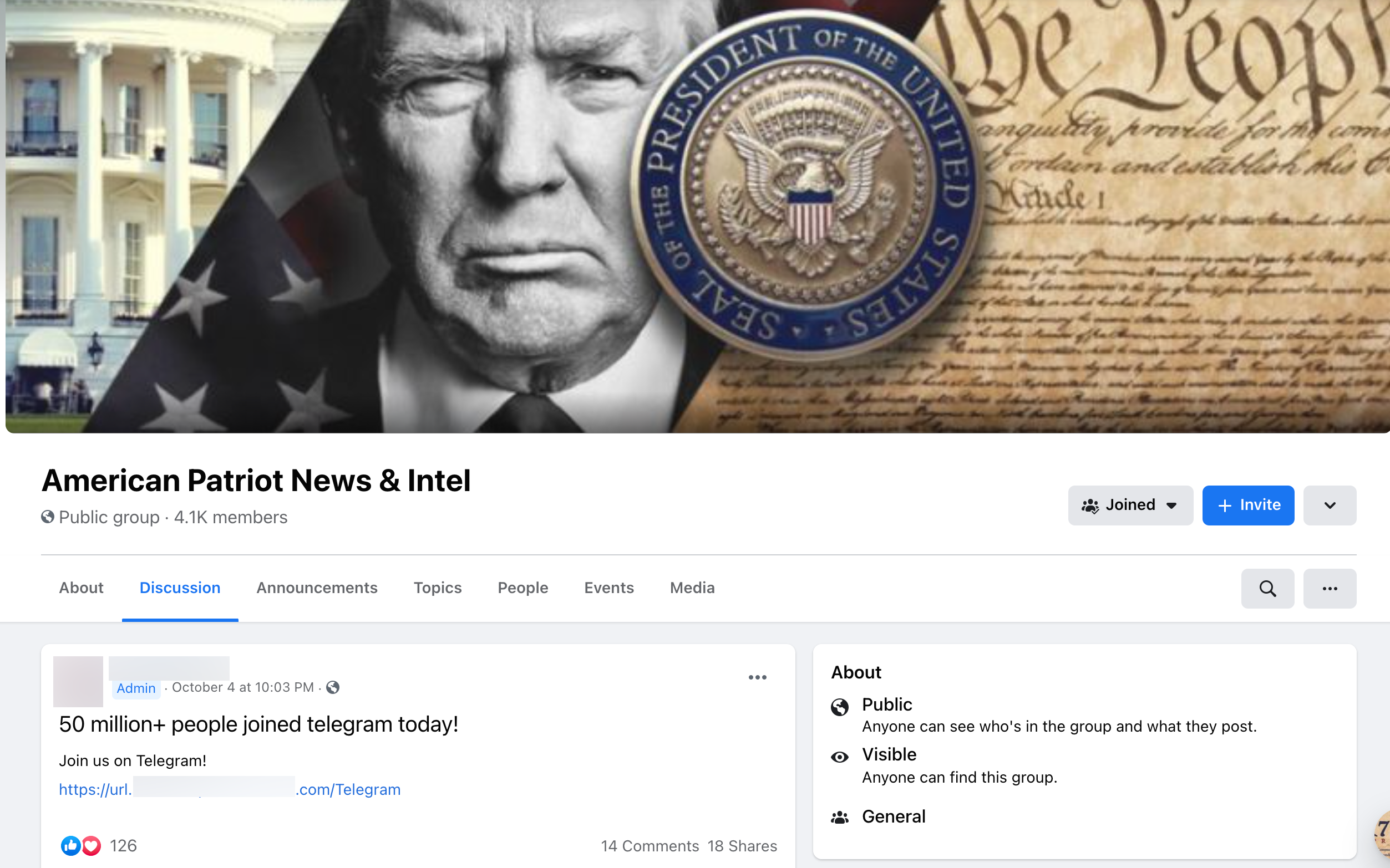 image of facebook post