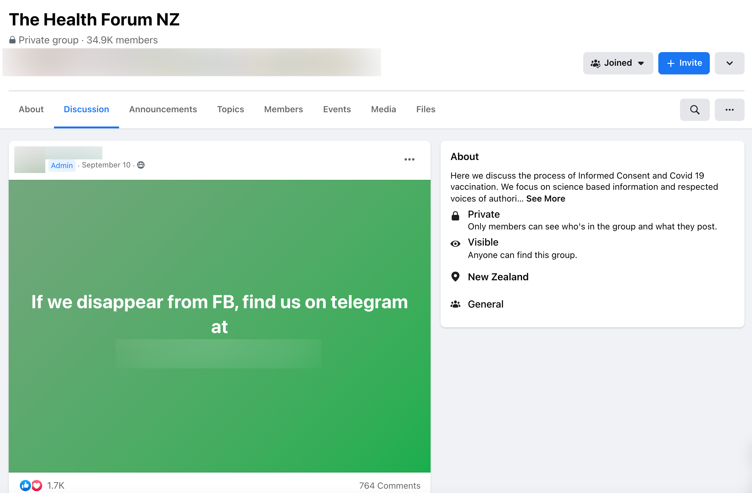 image of facebook post