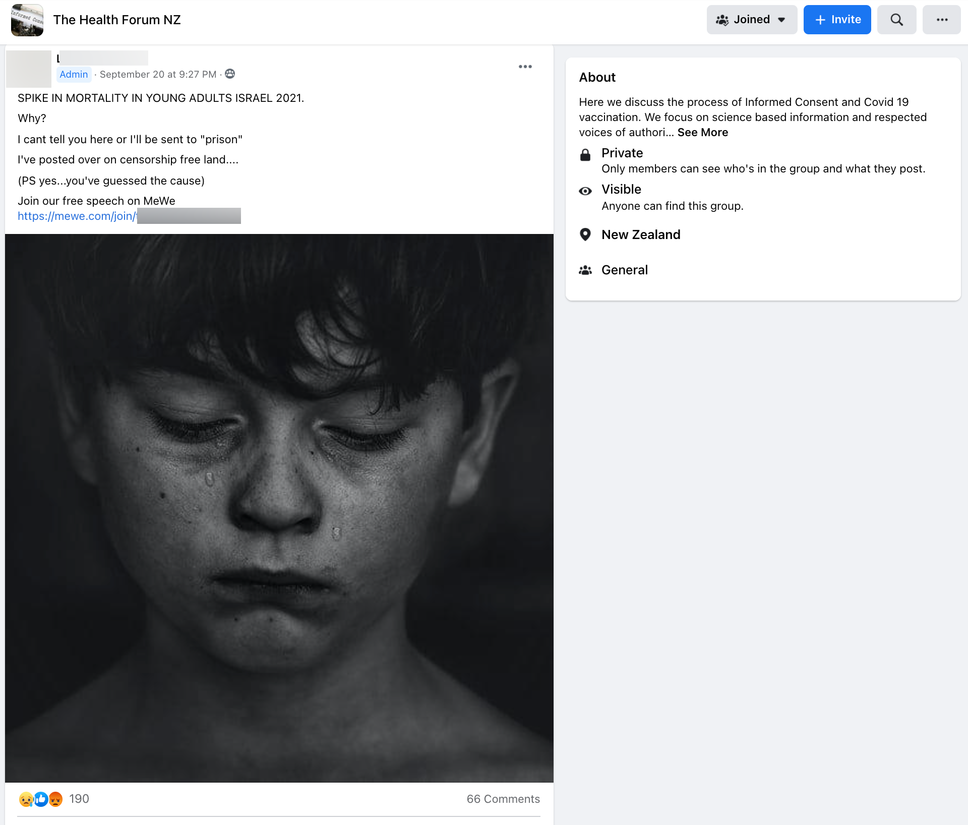 image of facebook post