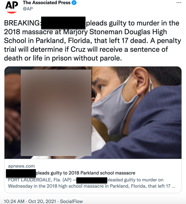AP tweet about guilty plea