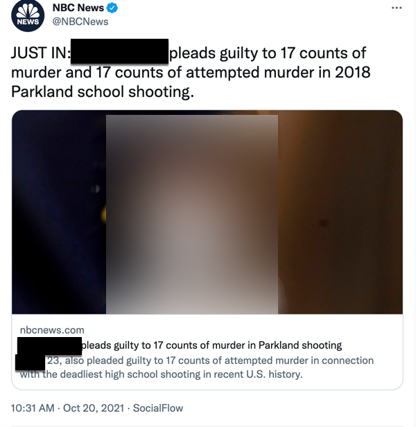 NBC News tweet about guilty plea