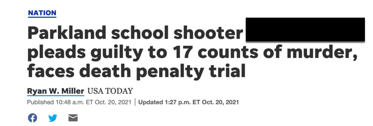 USA Today headline about guilty plea