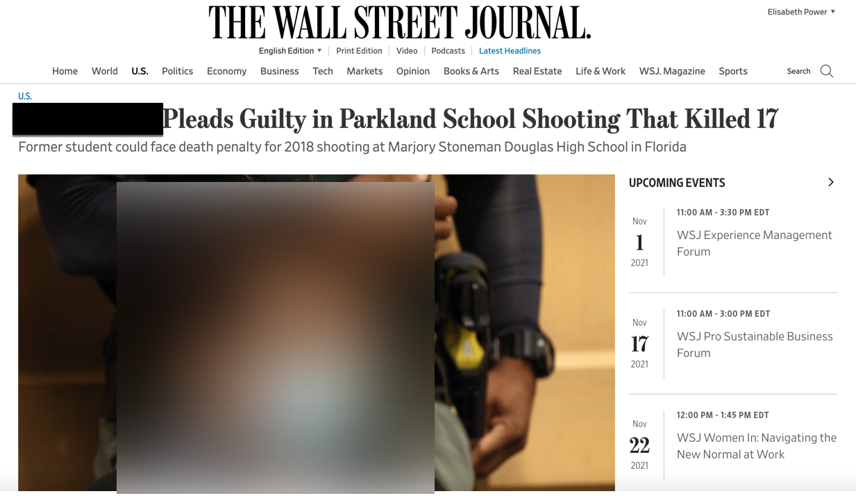 Wall Street Journal on Parkland gunman