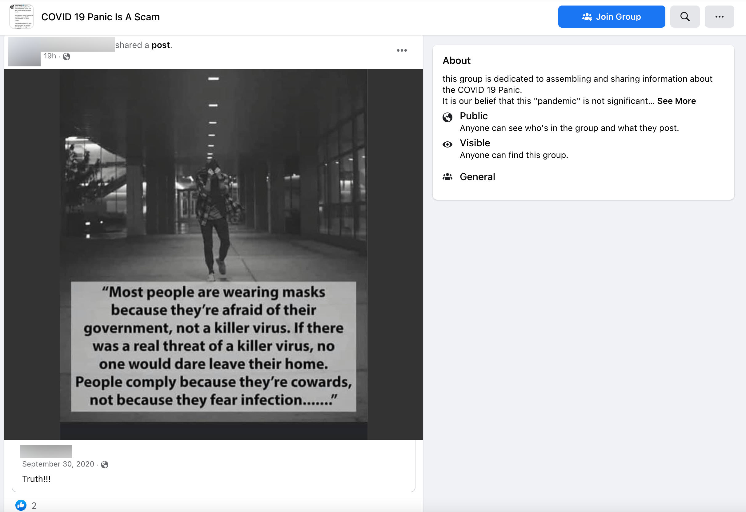 image of facebook post