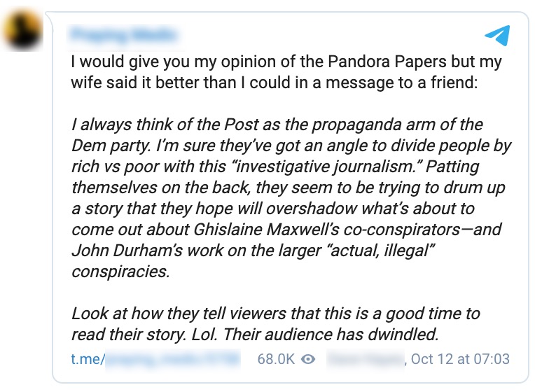 qanon influencer dismisses pandora papers 1