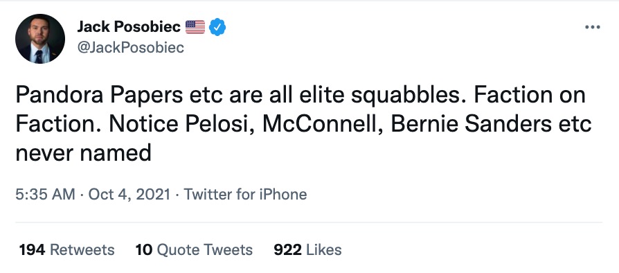 Jack Posobie pandora papers tweet