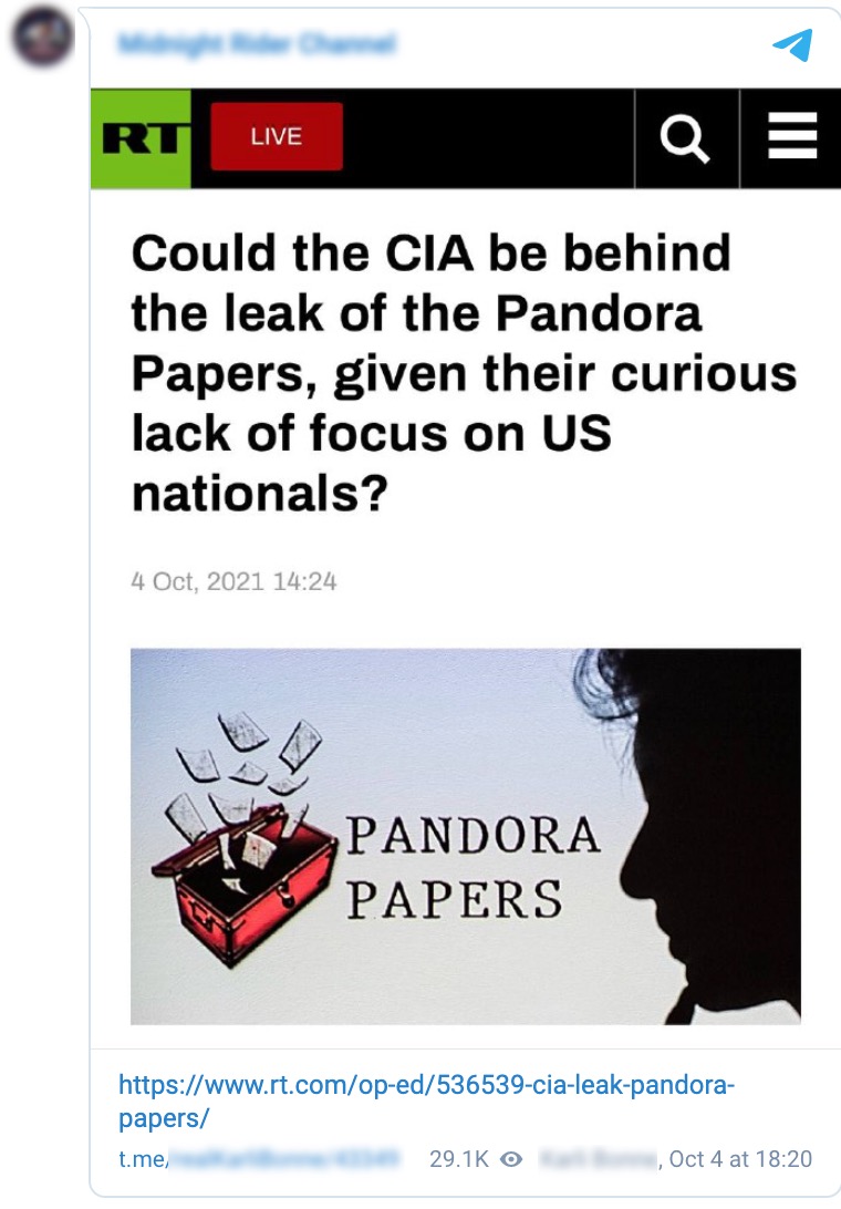 qanon influencer amplifies RT article