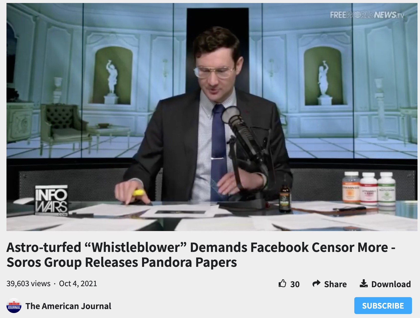 infowars pandora papers haugen video