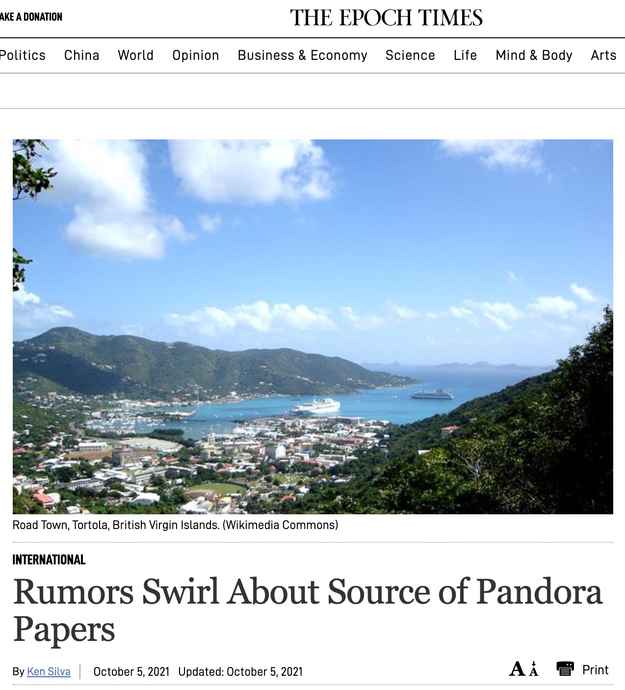 epoch times amplifies pandora papers conspiracy theory