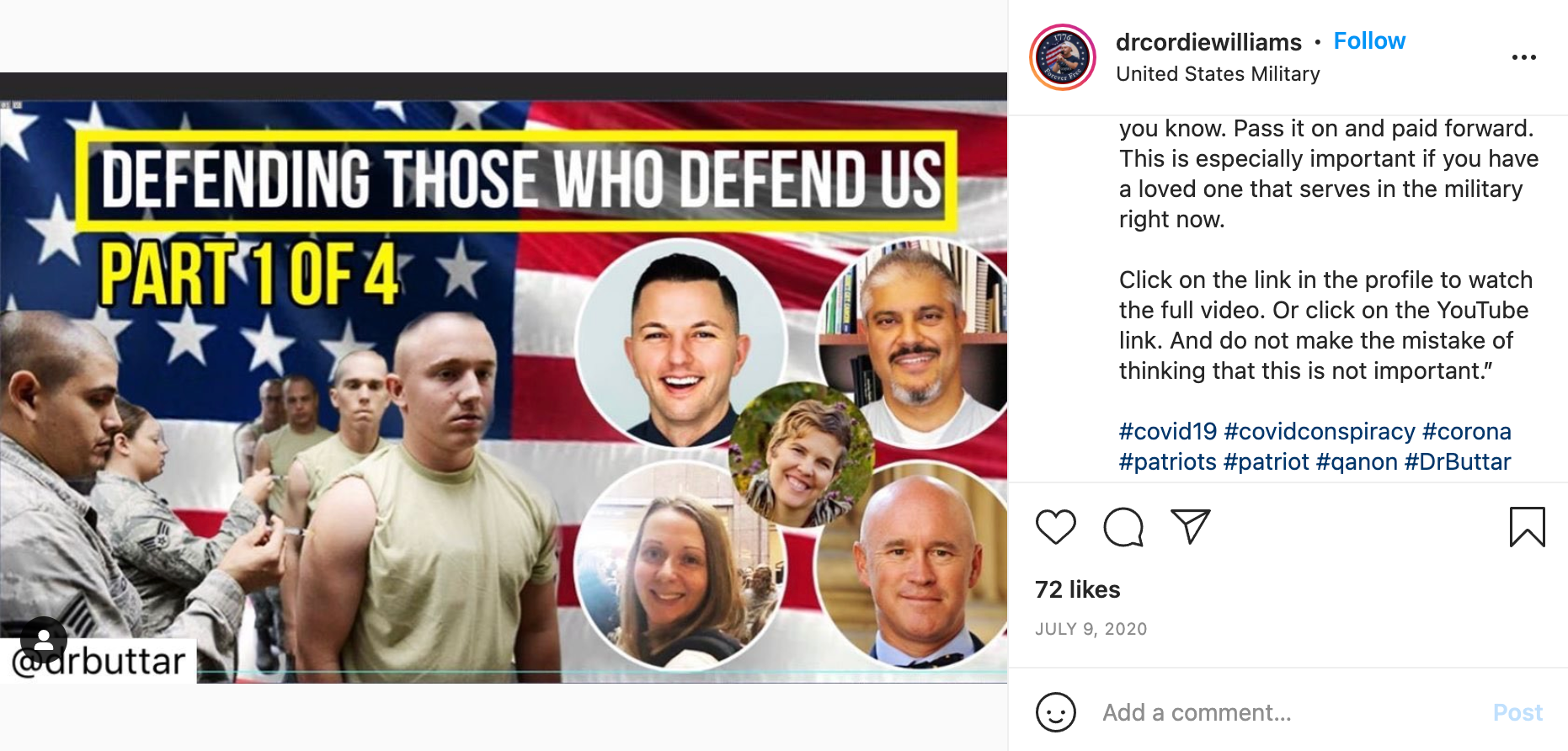 Cordie Williams QAnon Instagram1