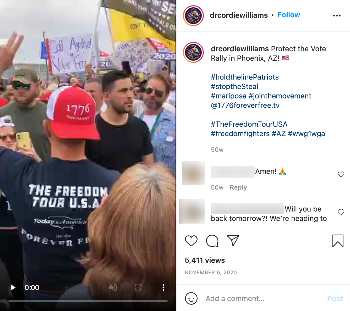 Cordie Williams QAnon Instagram2