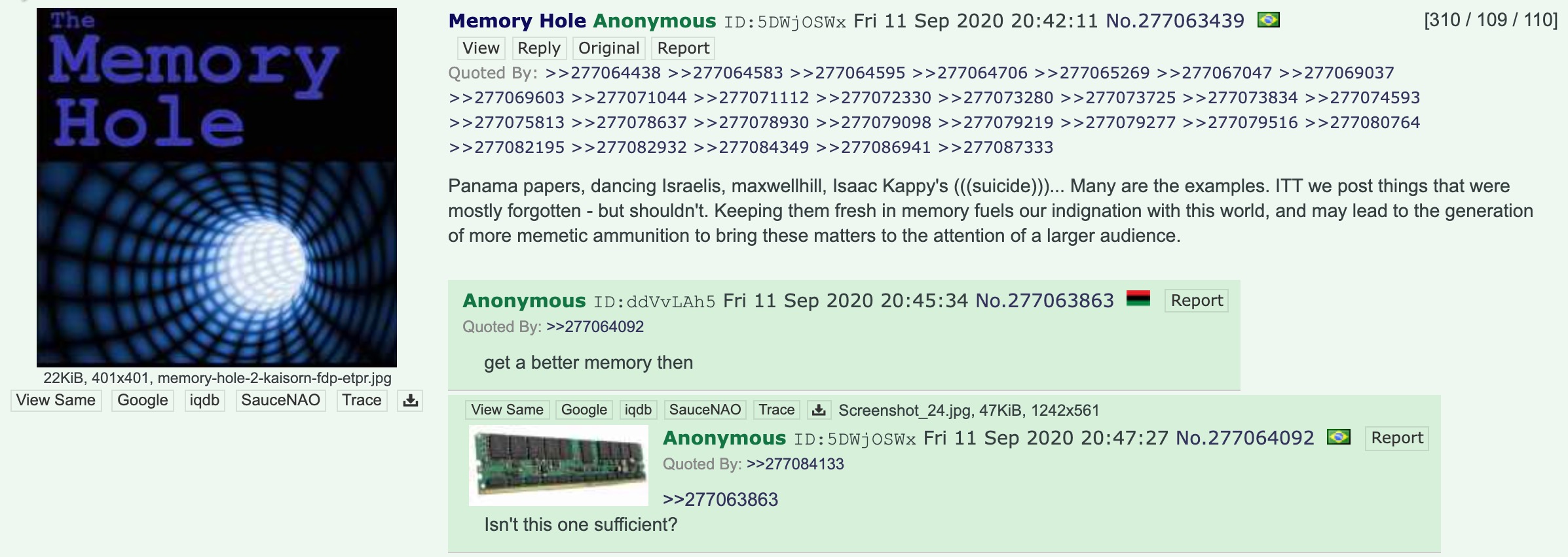 4chan user states that Panama Papers must not be "memory holed"