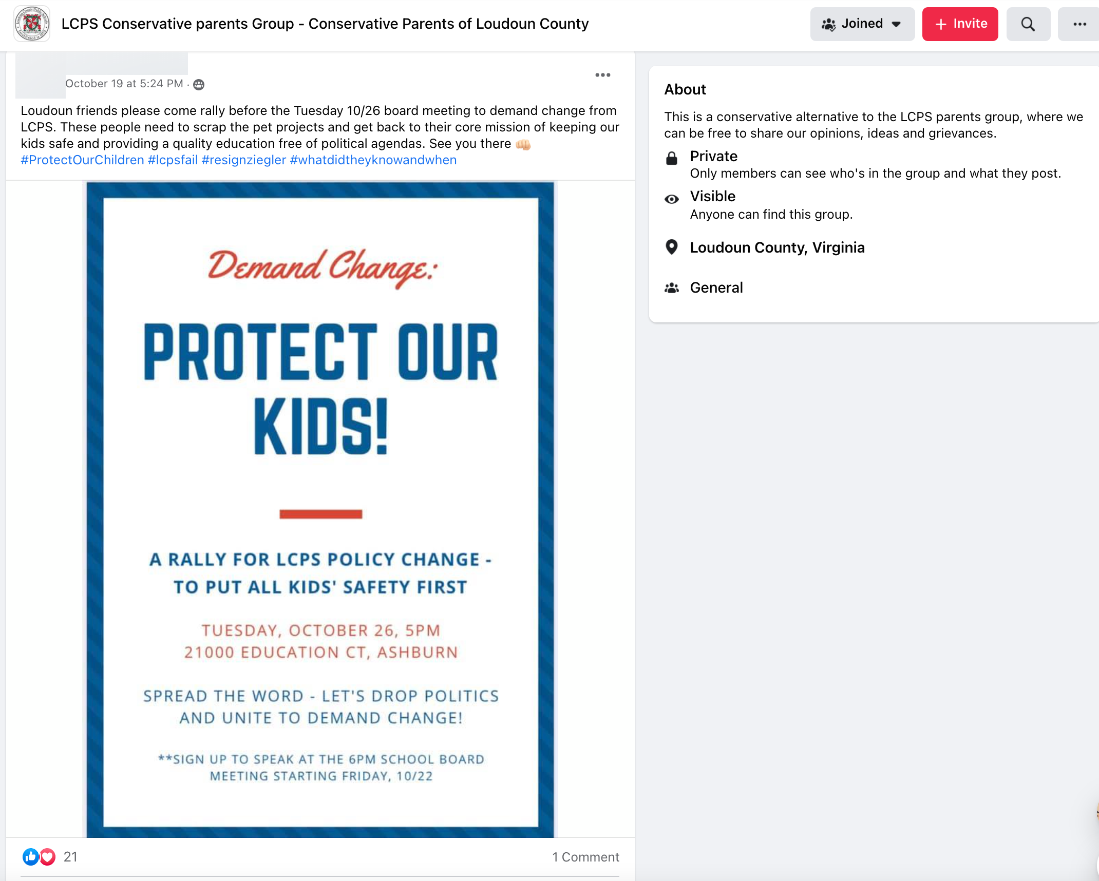 image of facebook post