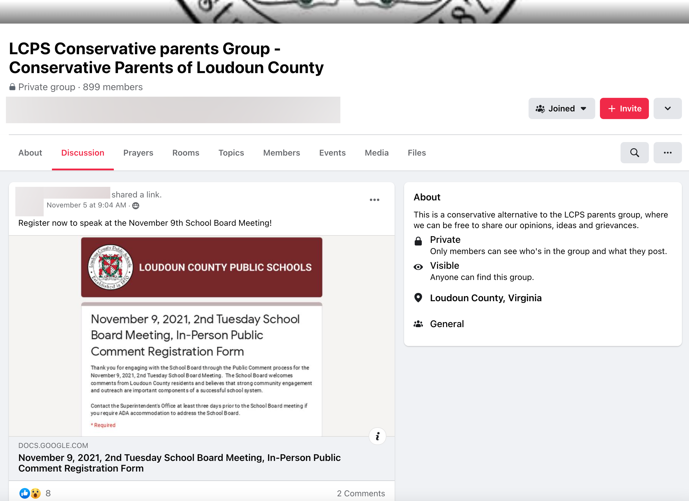 image of facebook post