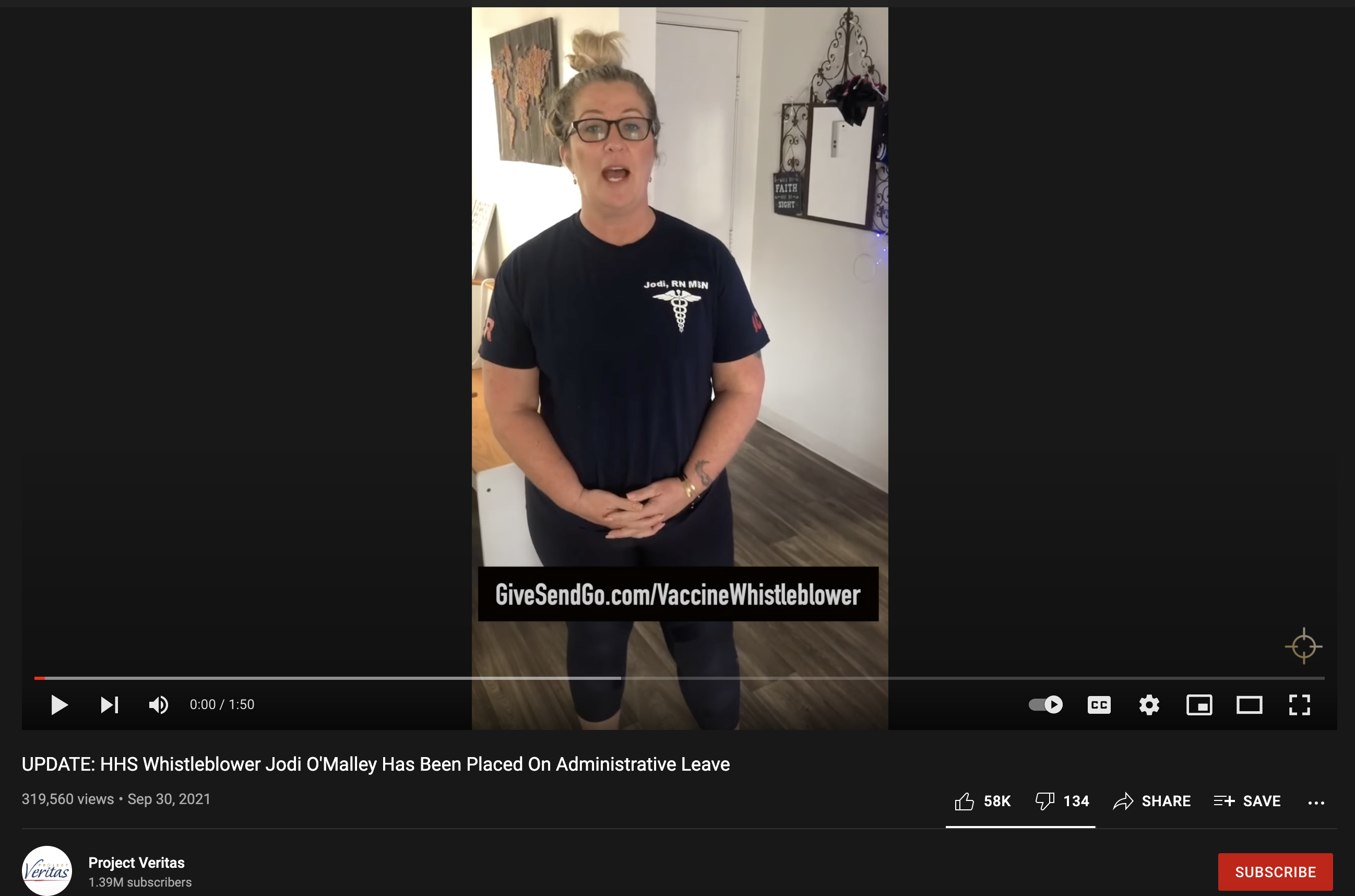 From a video posted to the Project Veritas YouTube channel on September 30, 2021. 