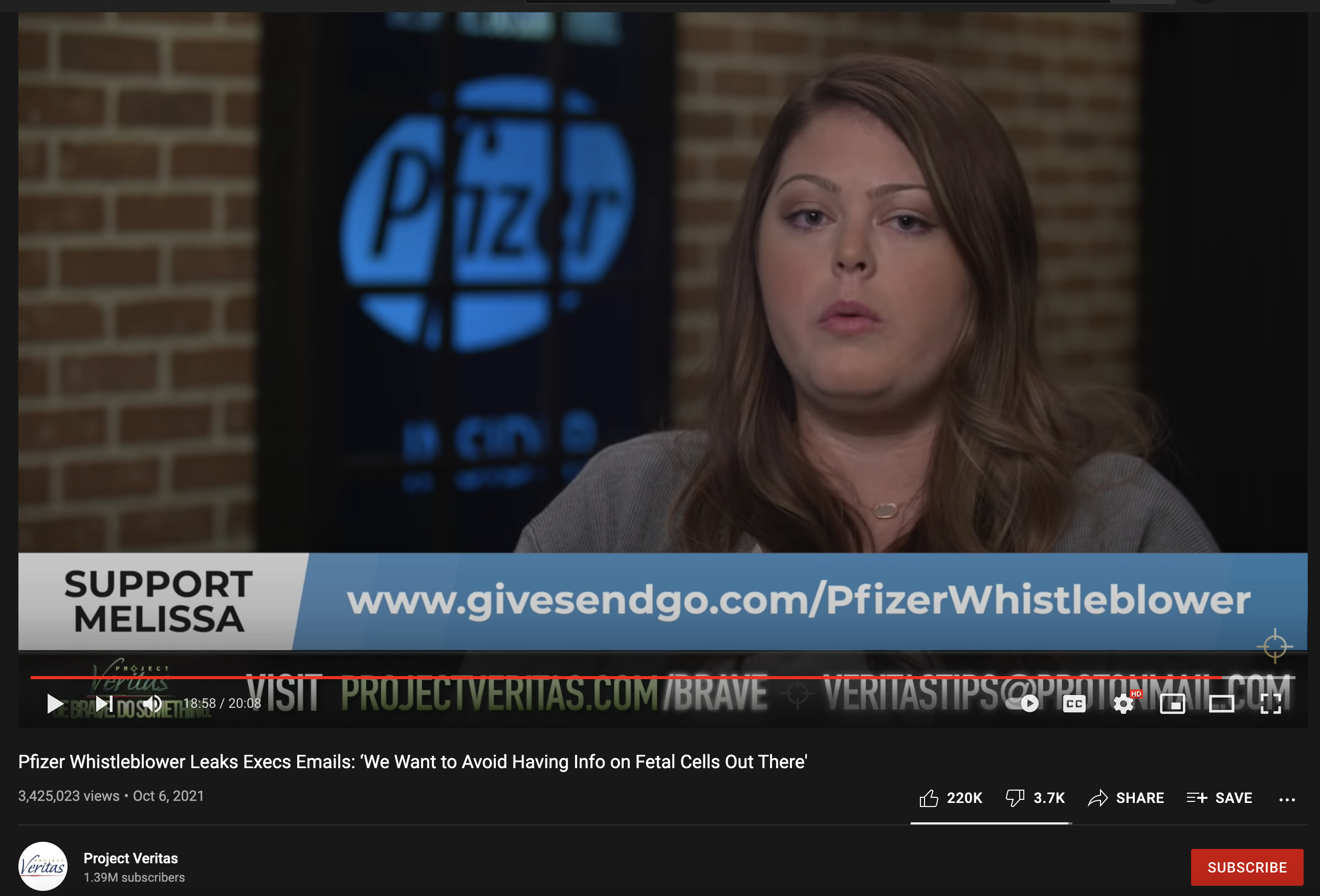 From a video posted to the Project Veritas YouTube channel on October 6, 2021. 