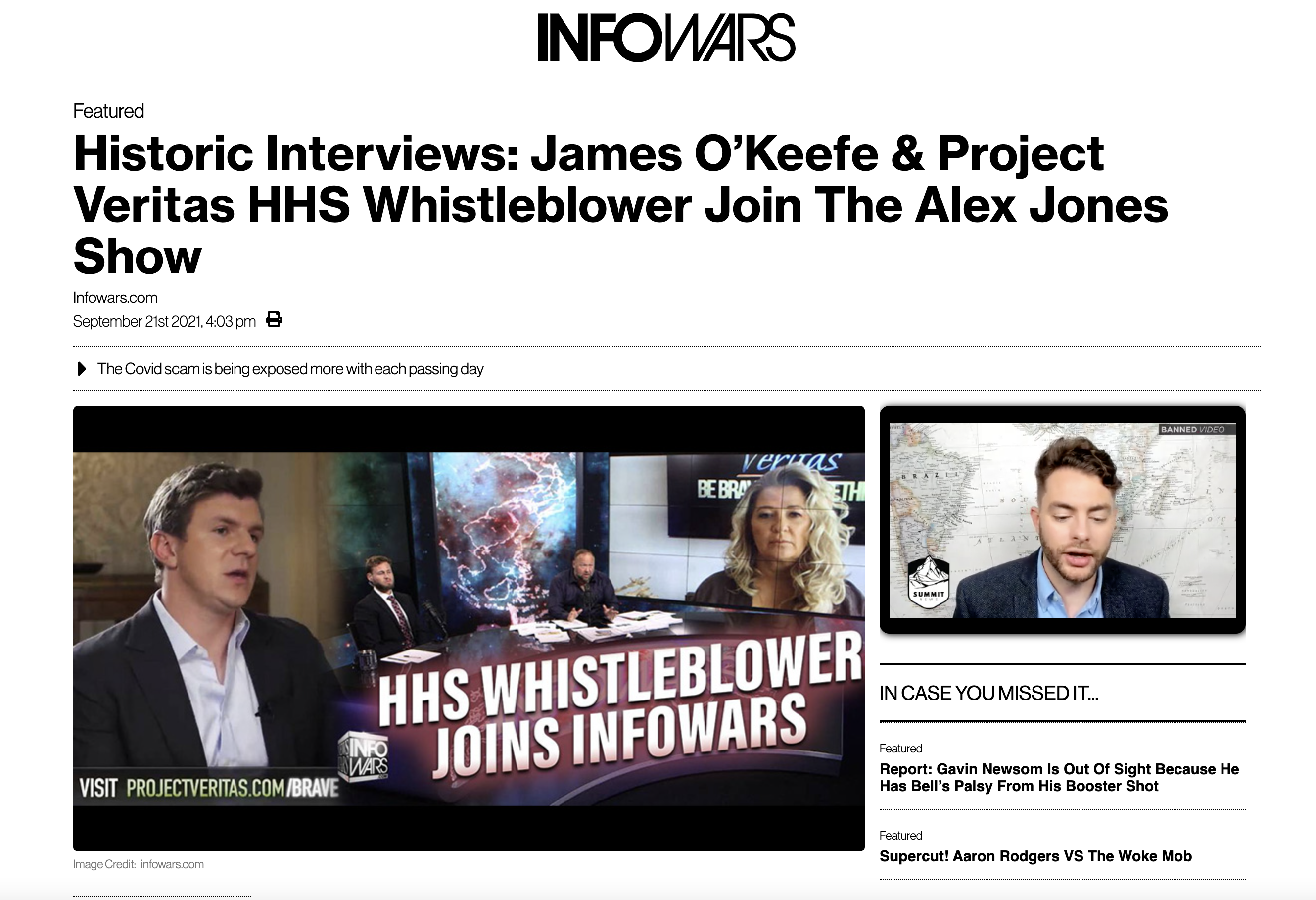 From a September 21, 2021 post on InfoWars. 