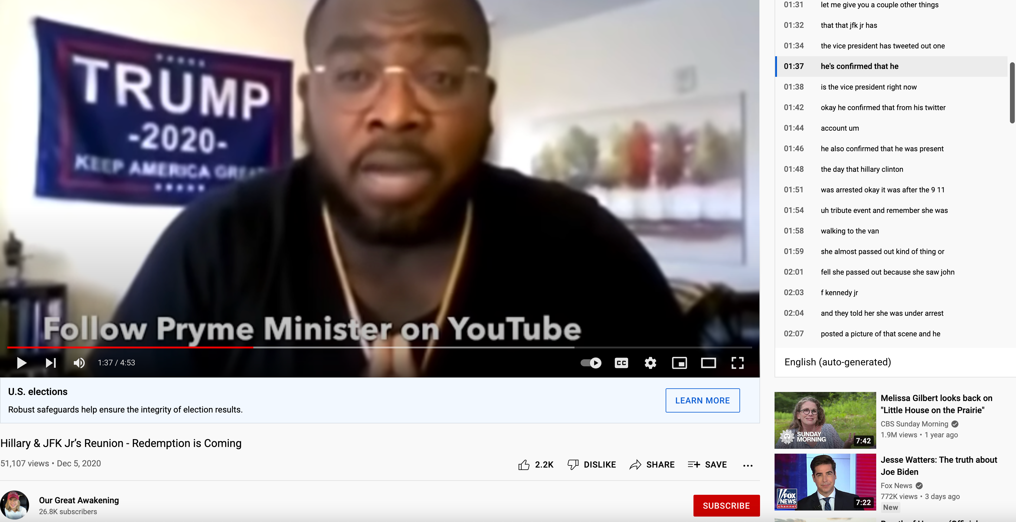 YouTube QAnon JFK Jr. video6