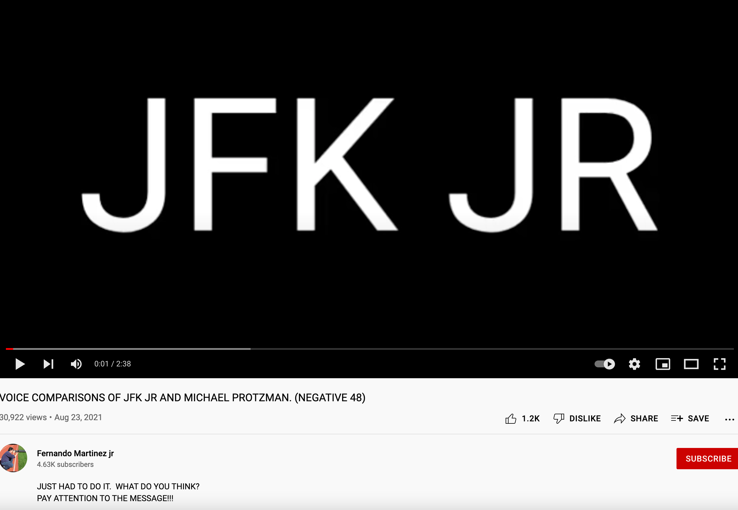 YouTube QAnon JFK Jr. video9
