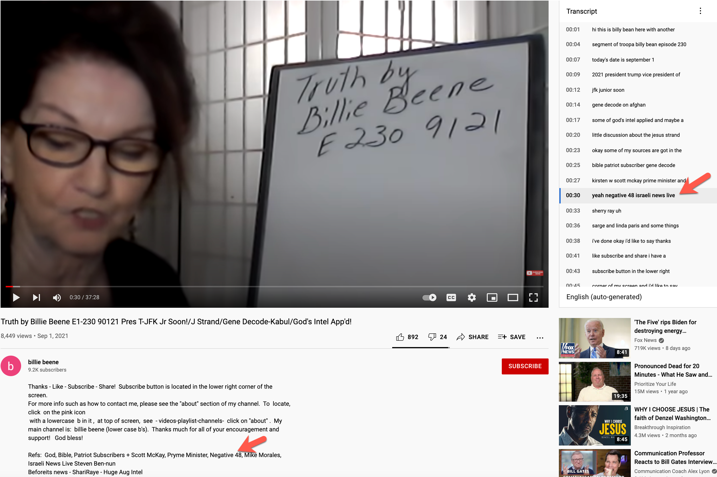 YouTube billie beene QAnon JFK Jr video4