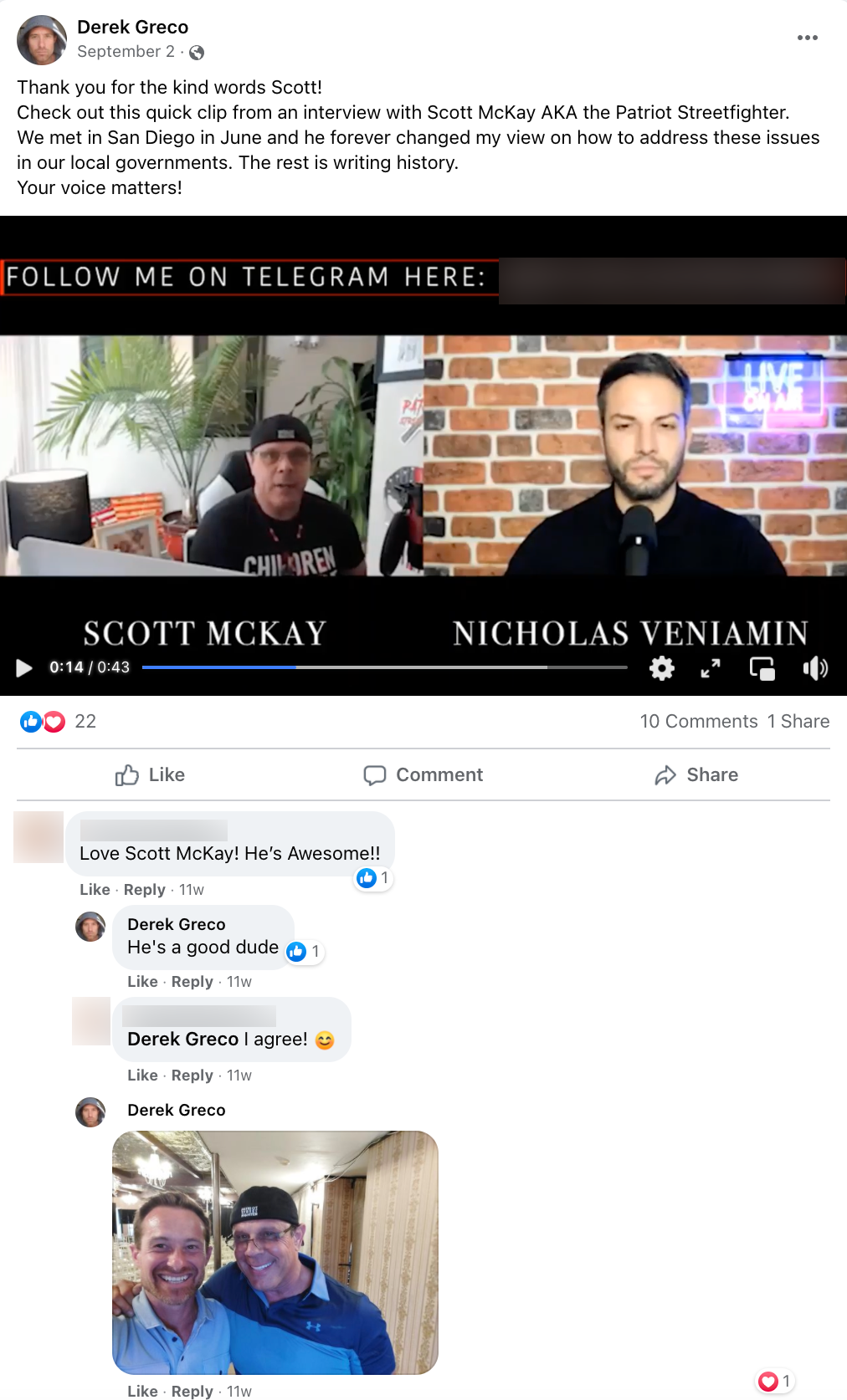 Derek Greco Facebook post1