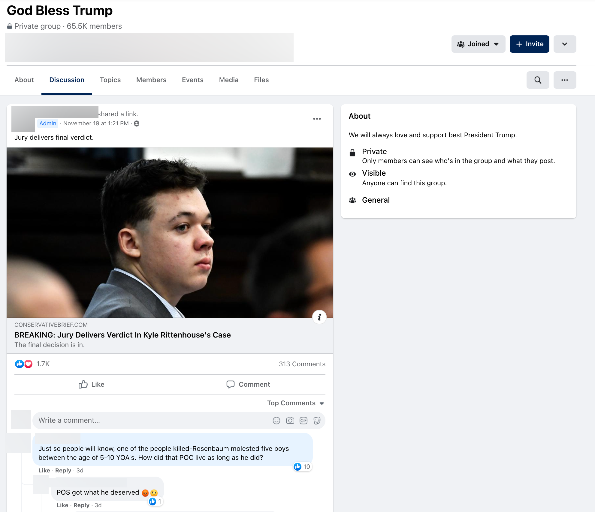 image of facebook post