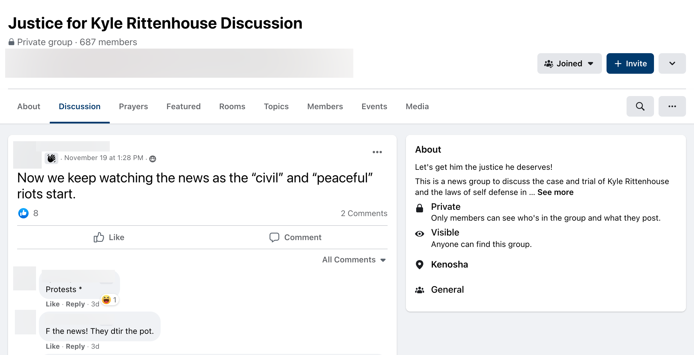 image of facebook post