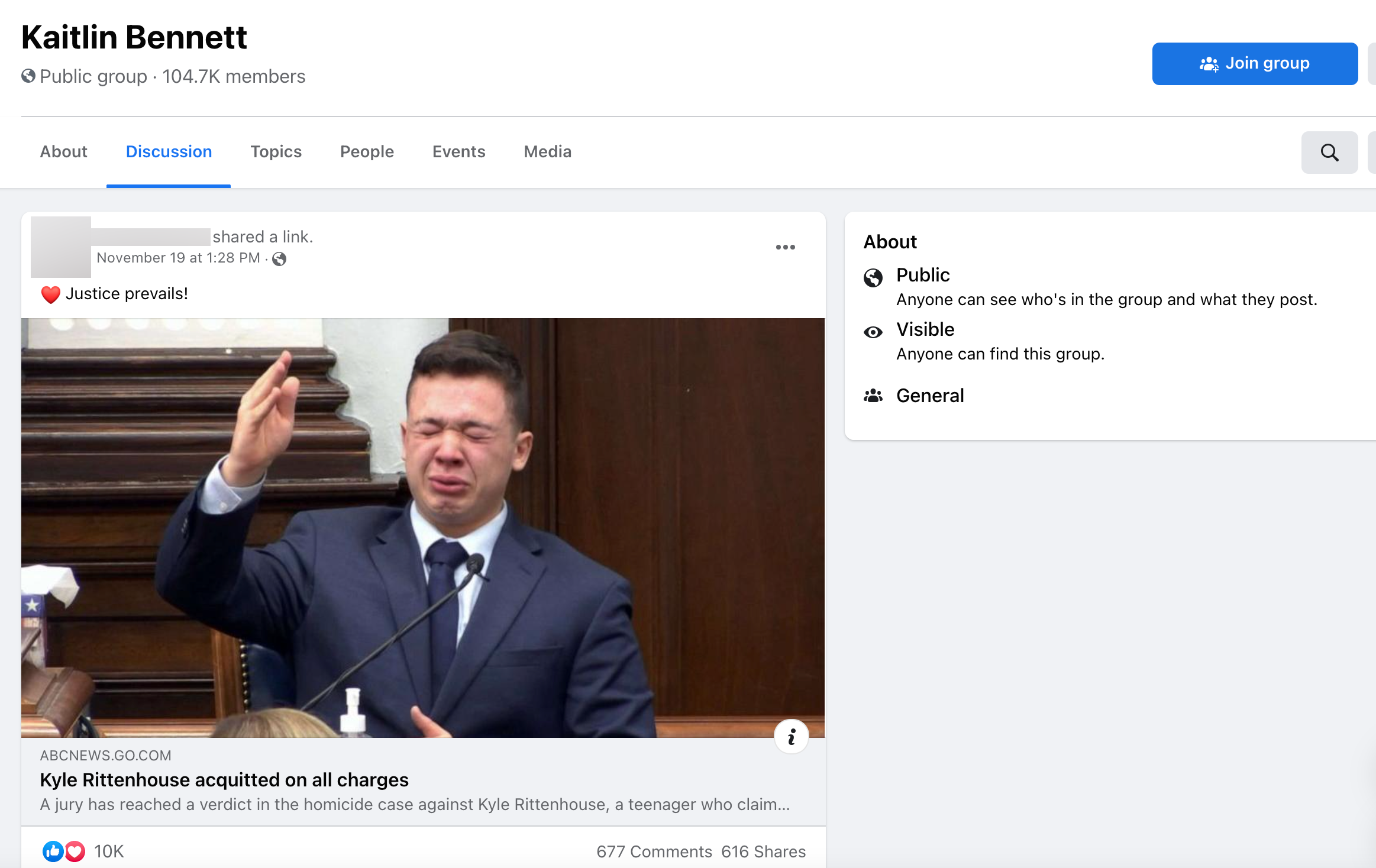 image of facebook post