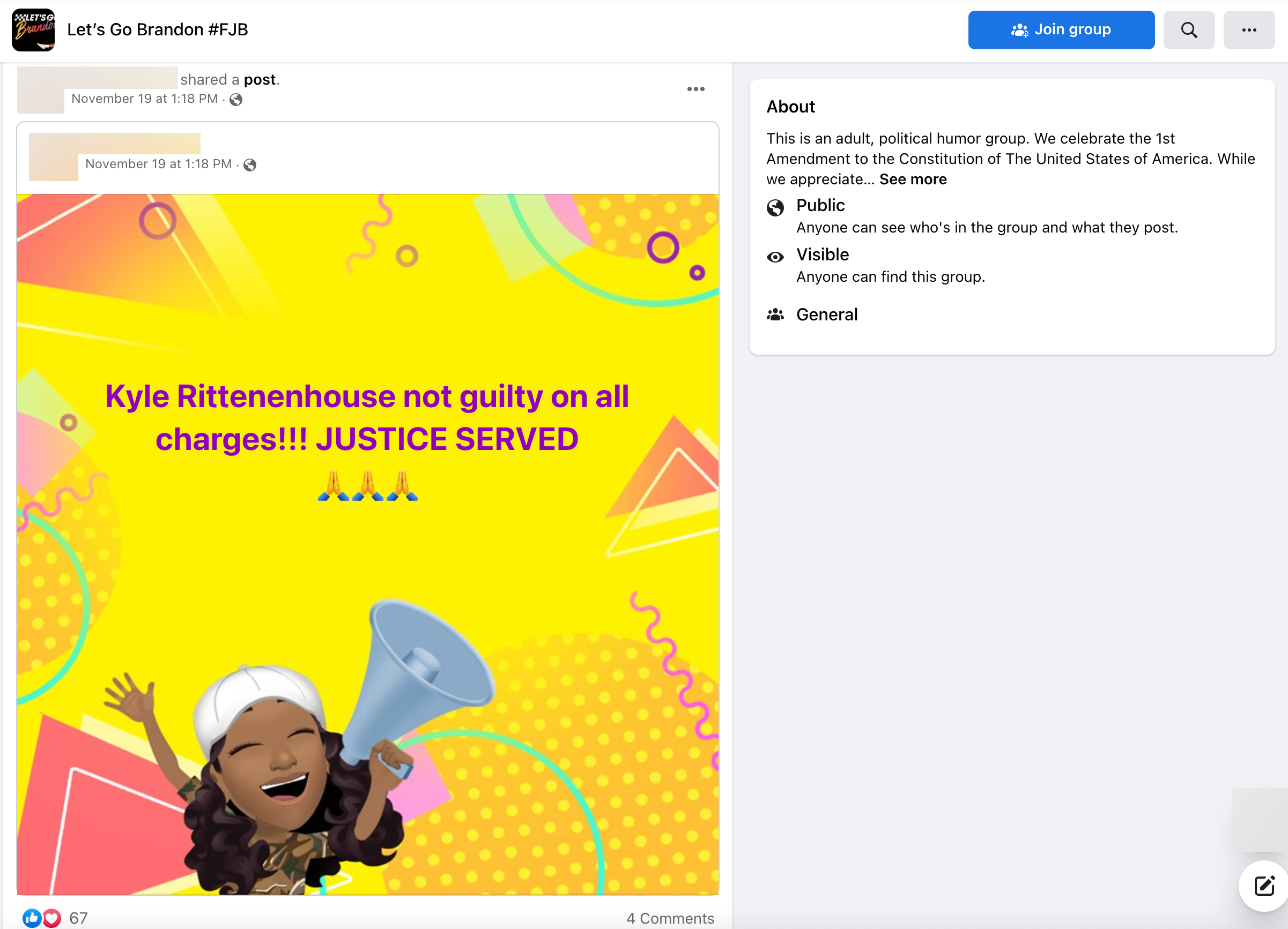 image of facebook post