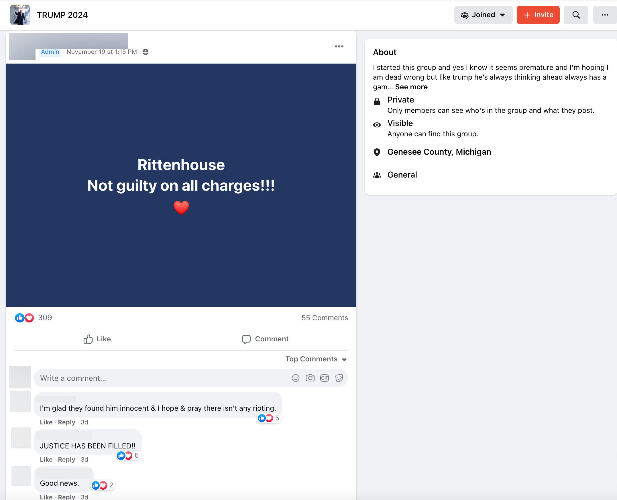 image of facebook post