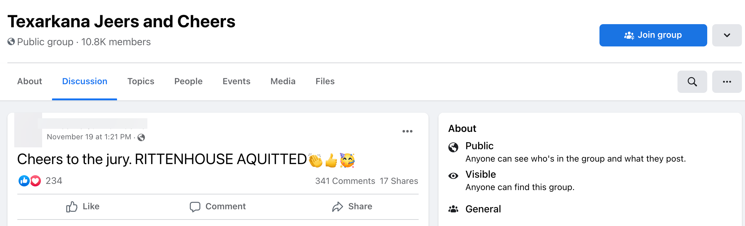 image of facebook post