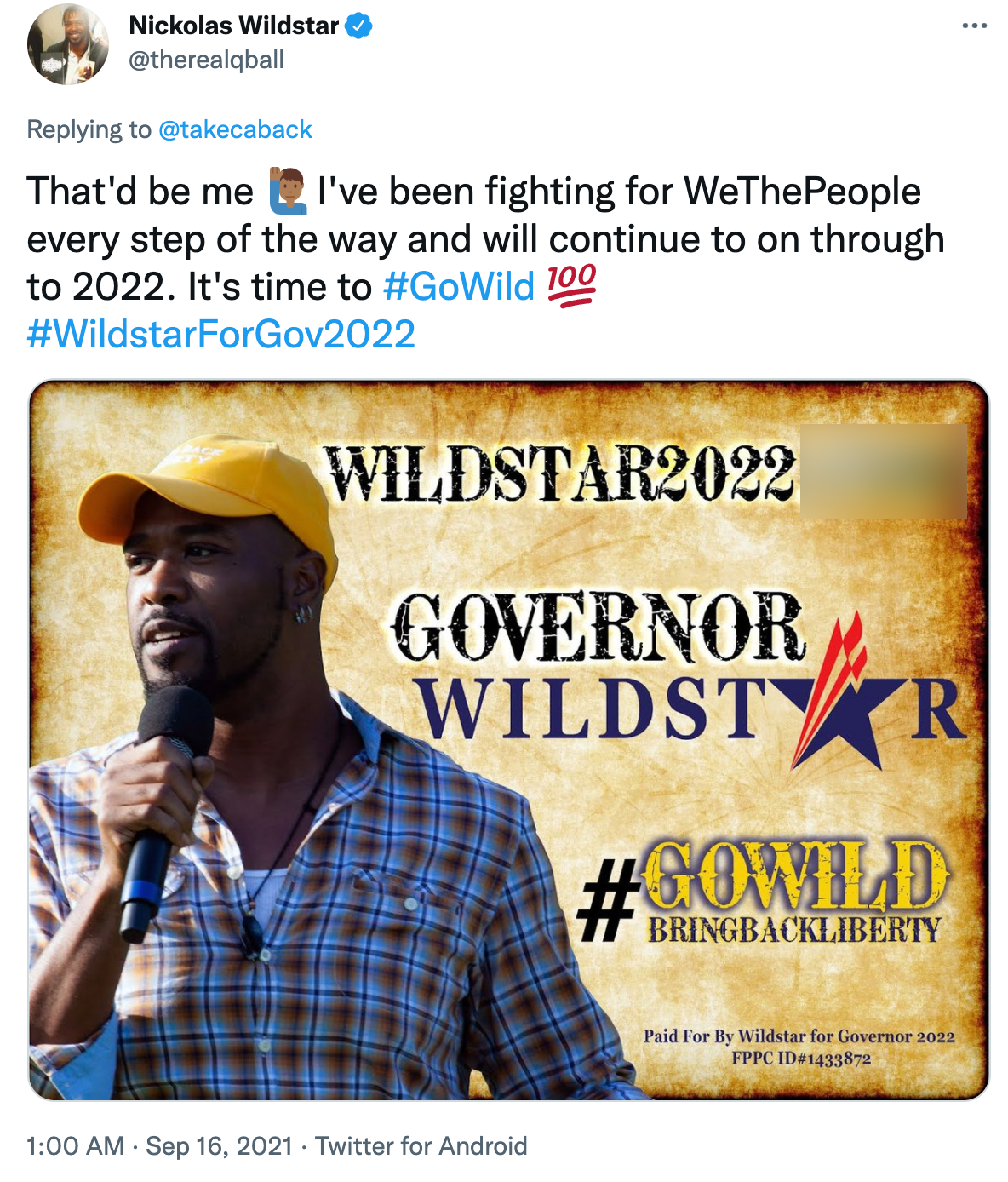 Nickolas Wildstar 2022 campaign
