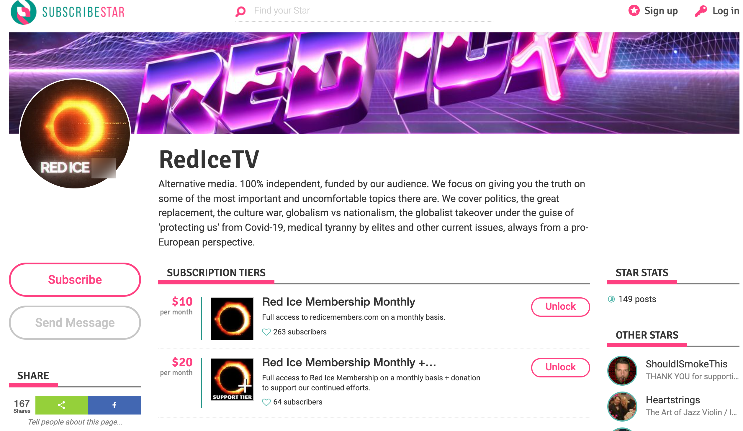 Red Ice TV Subscribestar