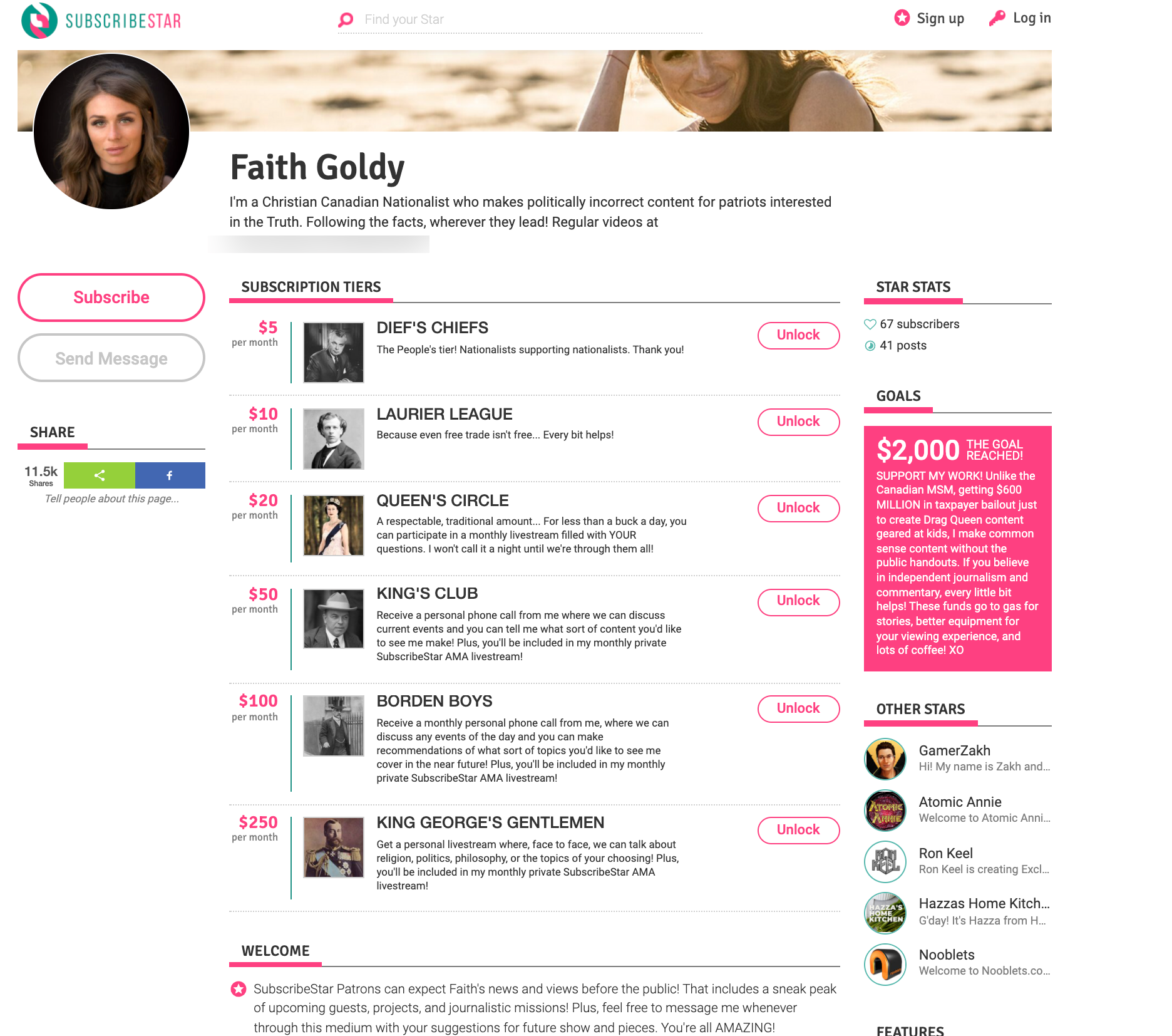 Faith Goldy Subscribestar