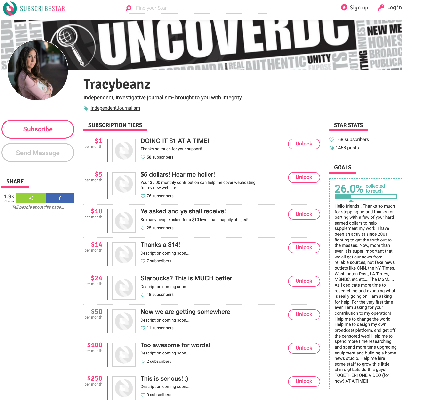 Tracy Diaz Subscribestar