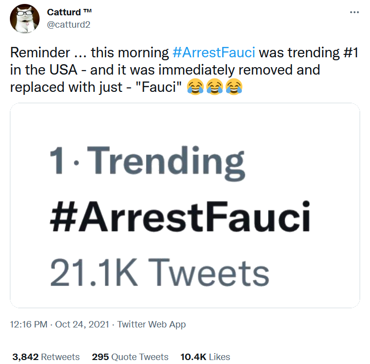 Catturd2 - Oct 24 - arrestfauci replaced